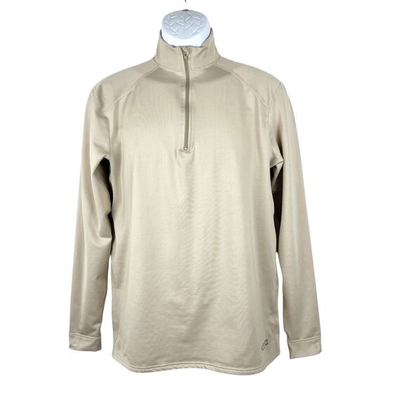 XGO Pullover Men Medium Beige Sweater 3/4 Zip UPF 50 Long Sleeve Fleece Lined - Picture 2 of 12
